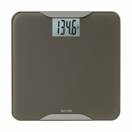 TAYLOR PRECISION PRODUCTS Digital Glass Bath Scale, Taupe with Stainless Steel Accents, 400-Lb. Capacity 5297042